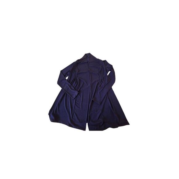 GRACE  Womens Navy Blue Open Front Long Sleeve Lightweight Cardigan Small - Picture 5 of 9